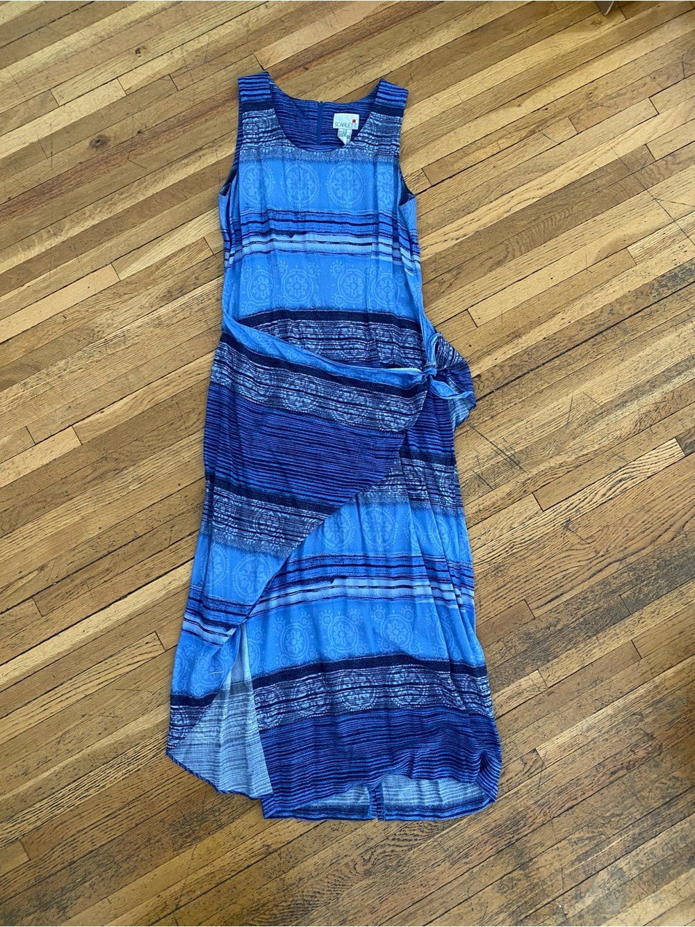 Scarlett Blue Striped Sleeveless Maxi Dress